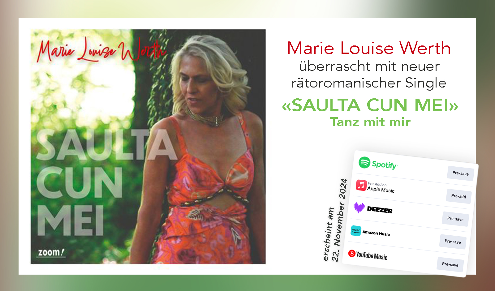 Marie Louise Werth - Neue Single - SAULTA CUN MEI – Tanz mit mir