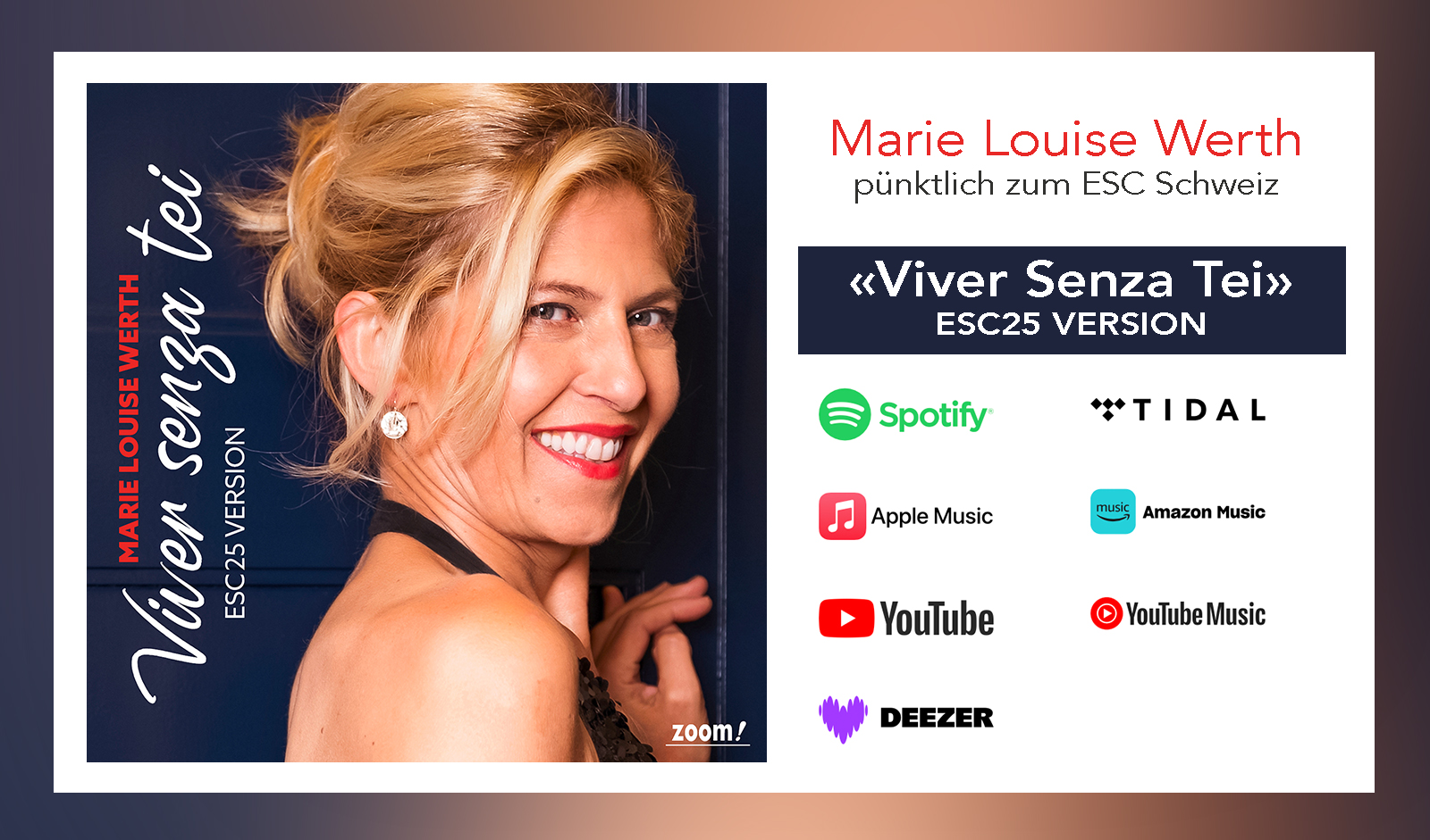 Marie Louise Werth - Neue Single - VIVER SENZA TEI – ESC25 VERSION